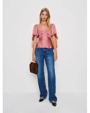 Reformation Dolly Silk Top - Blue