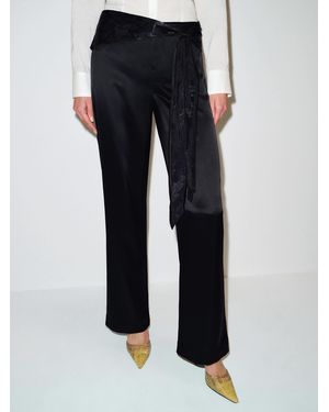 Reformation Mina Satin Tie Pant - Blue