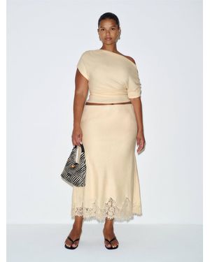 Reformation Carolina Linen Skirt Es - Natural