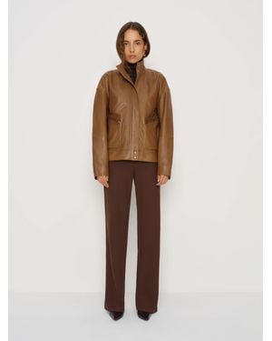 Reformation Veda Harrison Leather Oversized Bomber - Natural
