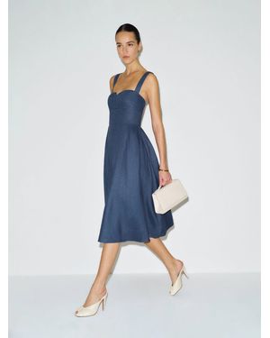 Reformation Roma Linen Dress - Blue