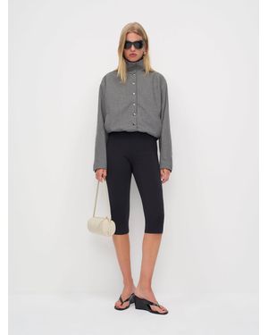 Reformation Lennon Jacket/Cream Plaid - Black