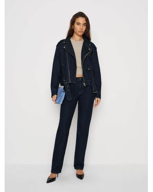 Reformation Senna Denim Moto Jacket - Blue