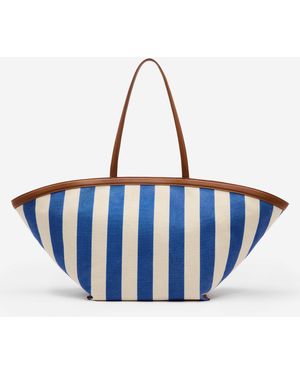 Reformation Lucia Tote Bag Cassis Stripe Canvas - Blue