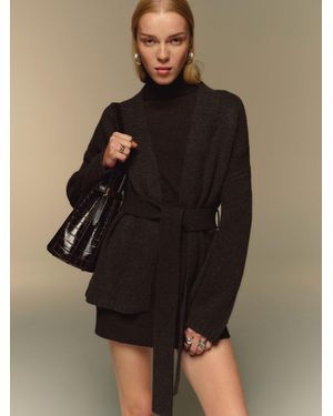 Reformation Meg Wrap Sweater Coat - Black