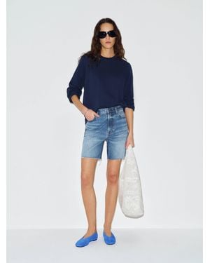 Reformation Saige High Rise 4" Jean Shorts - Blue