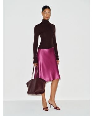 Reformation Layla Silk Knee Length Skirt 0 - Pink