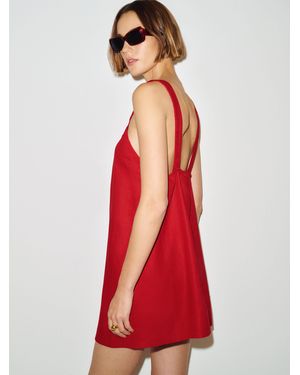 Reformation Luella Linen Dress - Red