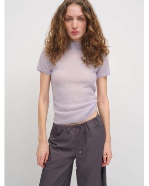 Reformation Laurel Sheer Alpaca Mock Neck - Purple