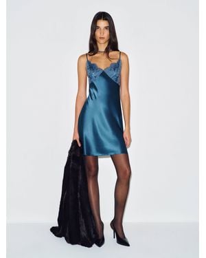 Reformation Solas Silk Dress - Blue