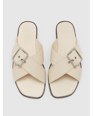 Reformation Etta Flat Sandal 5 - Natural