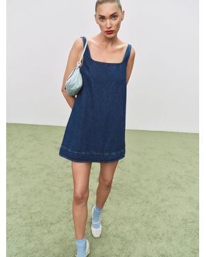 Reformation Elowen Denim Mini Dress in Blue | Lyst