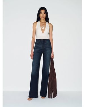 Reformation Bex Super Stretch High Rise Wide Leg Jeans Cotton - Blue