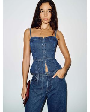 Reformation Clayten Denim Top 0 - Blue