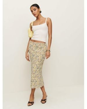 Reformation Layla Skirt Silk 2 - Natural