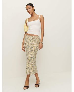 Reformation Layla Skirt Silk 2 - Natural