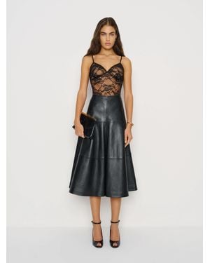 Reformation Rana Knit Bodysuit Lace - Blue