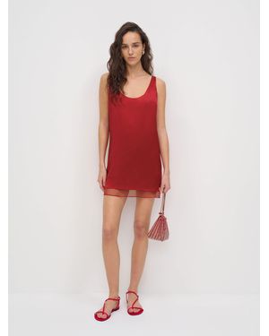 Reformation Idra Silk Dress - Red