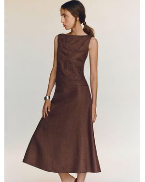 Reformation Ivy Linen Skirt - Brown