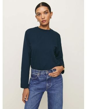 Reformation Asher Oversized Long Sleeve T-Shirt - Blue