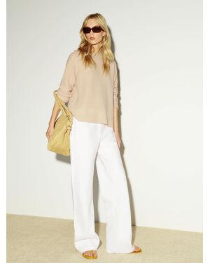 Reformation Gale Linen Mid Rise Pant - White