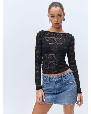 Reformation Adriano Lace Knit Top - Blue