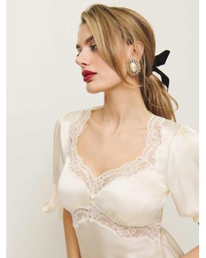 Reformation Dolly Silk Top - White