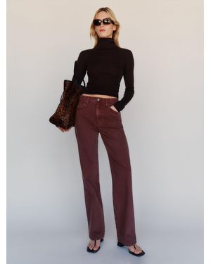 Reformation Val 90S Mid Rise Straight Jeans Denim - Purple