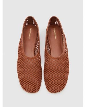 Reformation Britt Ballet Flat Crochet 5 - Brown