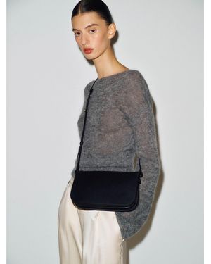 Reformation Rae Crossbody Bag Leather - Gray
