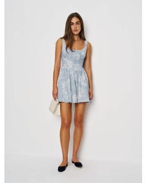 Reformation Daria Linen Dress 0 - Blue