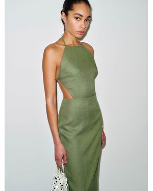 Reformation Trista Linen Dress Jade 10 - Green