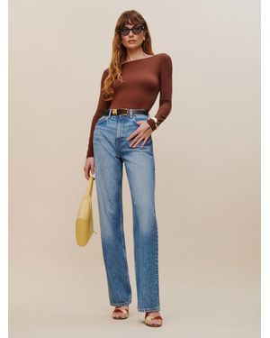 Reformation Cary High Rise Slouchy Straight Leg Jeans - Blue