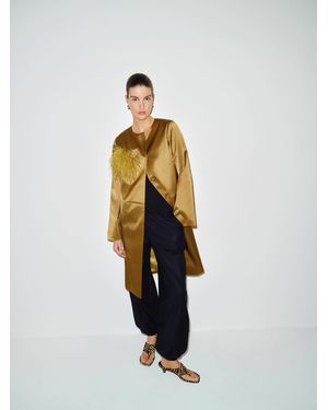 Reformation Stella Satin Coat - White