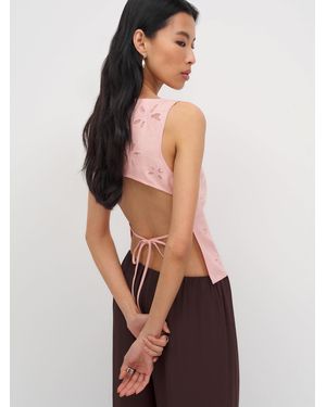Reformation Evelina Linen Top 0 - Pink