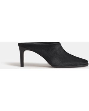 Reformation Claudette Heeled Mule Haircalf 5 - Black