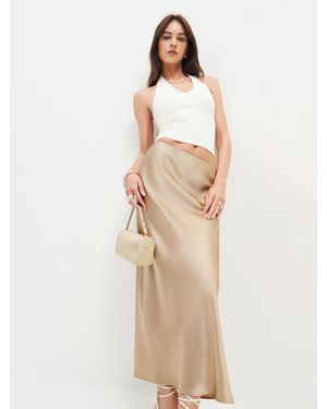Reformation Layla Silk Skirt - Natural