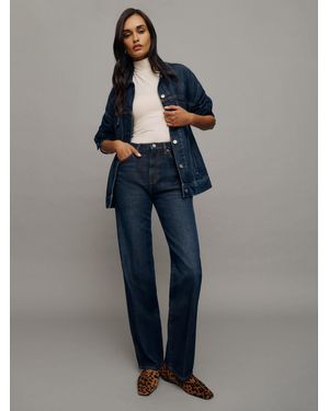 Reformation Mid-Rise Straight-Leg Jeans - Blue