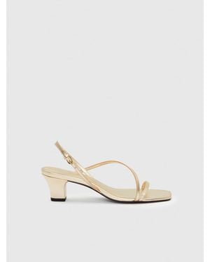 Reformation Shoshana Block Heel Leather - Natural
