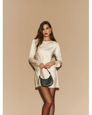 Reformation Pike Satin Dress - Natural