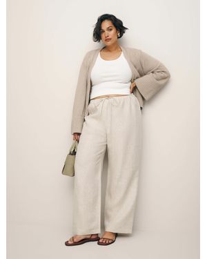 Reformation Olina Linen Pant Es - Natural