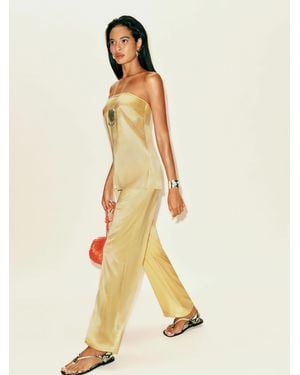 Reformation Alleia Satin Two Piece - Natural