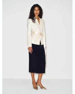 Reformation Helen Velvet Skirt 0 - Blue