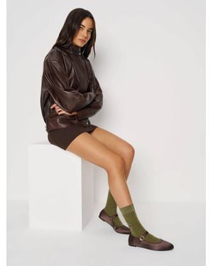 Reformation Swedish Stockings Ines Shimmery Socks - White