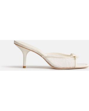 Reformation Clementine Heeled Mule Sandal Lace 5 - Natural