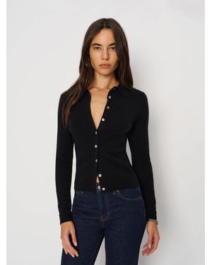 Reformation Florentina Cashmere Collared Cardigan - Blue