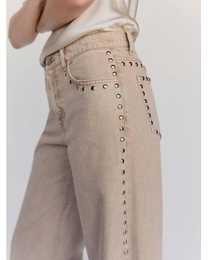 Reformation Cary Low Rise Slouchy Wide Leg Jeans Denim - Natural