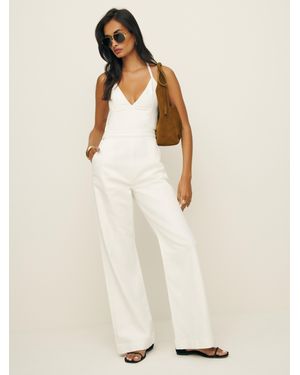 Reformation Lennon Denim Jumpsuit - Natural