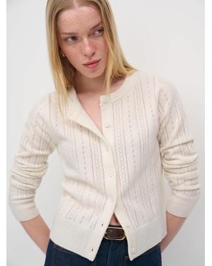 Reformation Hannah Crew Cardigan Wool - Blue