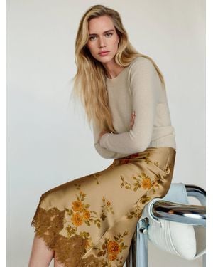 Reformation Carolina Silk Skirt - Natural
